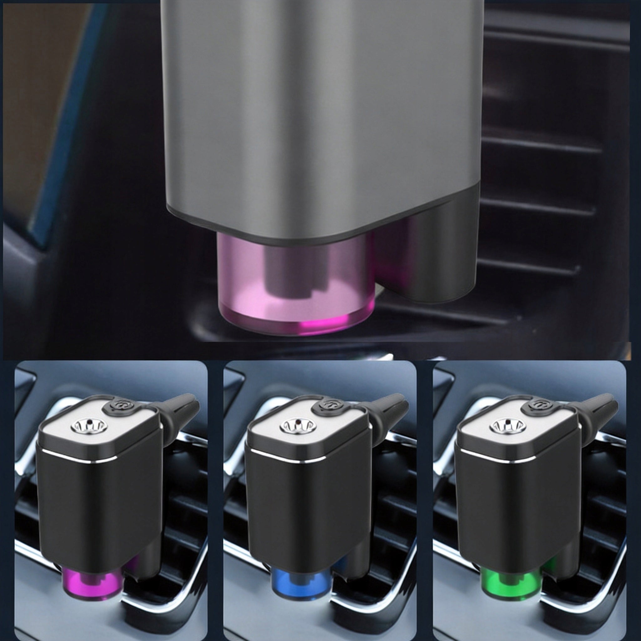 BLACK AIR FRESHENER DIFFUSER FOR CAR + 3 OILS USB-C INTERFACE Packaging status original