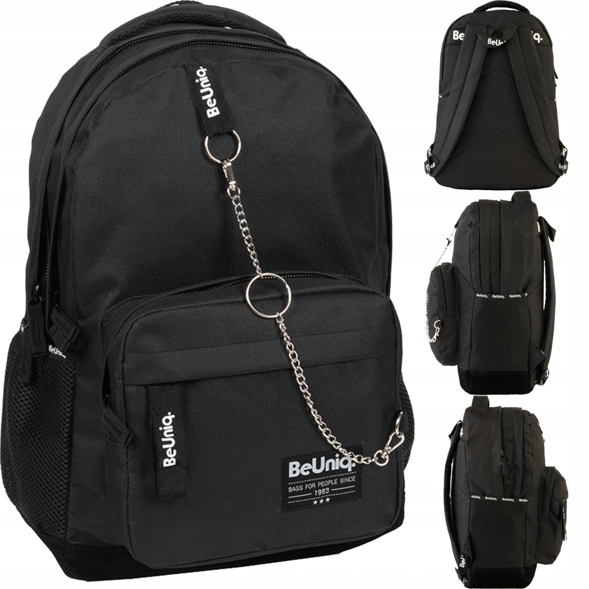 BLACK BACKPACK BEUNIQ YOUTH SCHOOL SPORTS