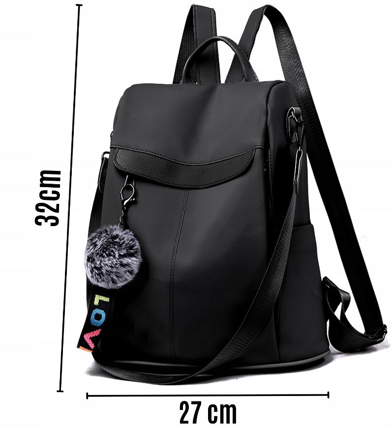 BLACK BACKPACK CAPACITY 2in1 BAG Waterproof Adjustable Straps 5 pockets Brand Likado