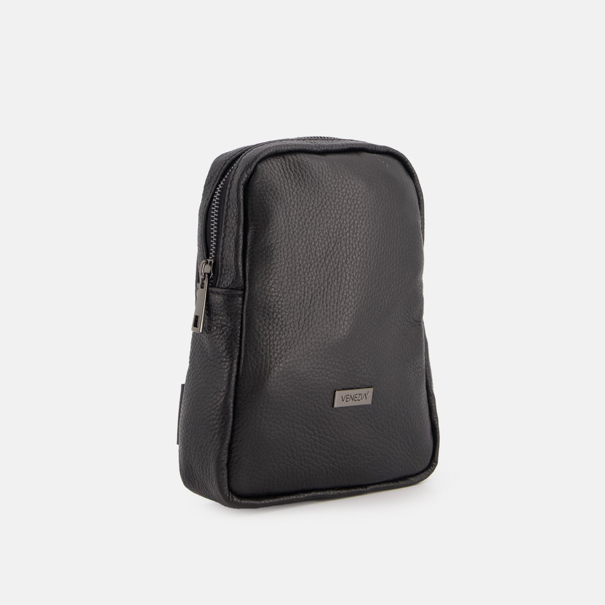 BLACK BACKPACK MADE OF NATURAL LEATHER VENEZIA Brand VENEZIA