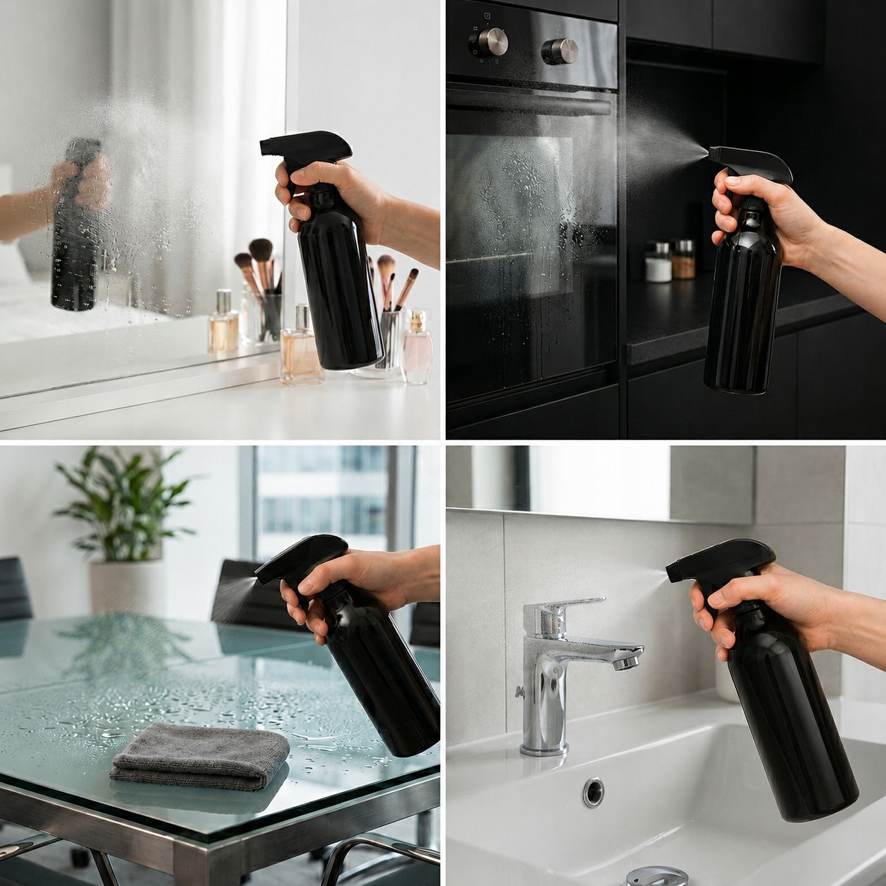 BLACK BOTTLE PLASTIC PET WITH ATOMIZER SPRAYER 500ML CHEMISTRY APC AUTO Packaging status original