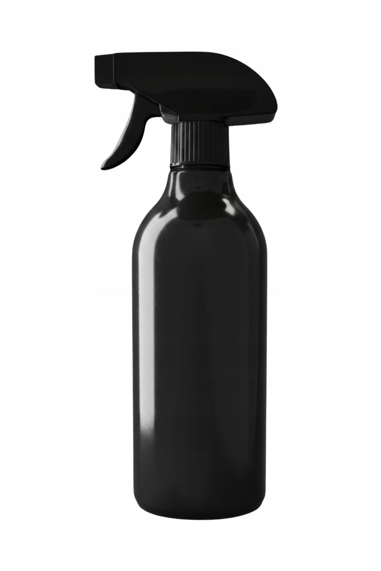 BLACK BOTTLE PLASTIC PET WITH ATOMIZER SPRAYER 500ML CHEMISTRY APC AUTO