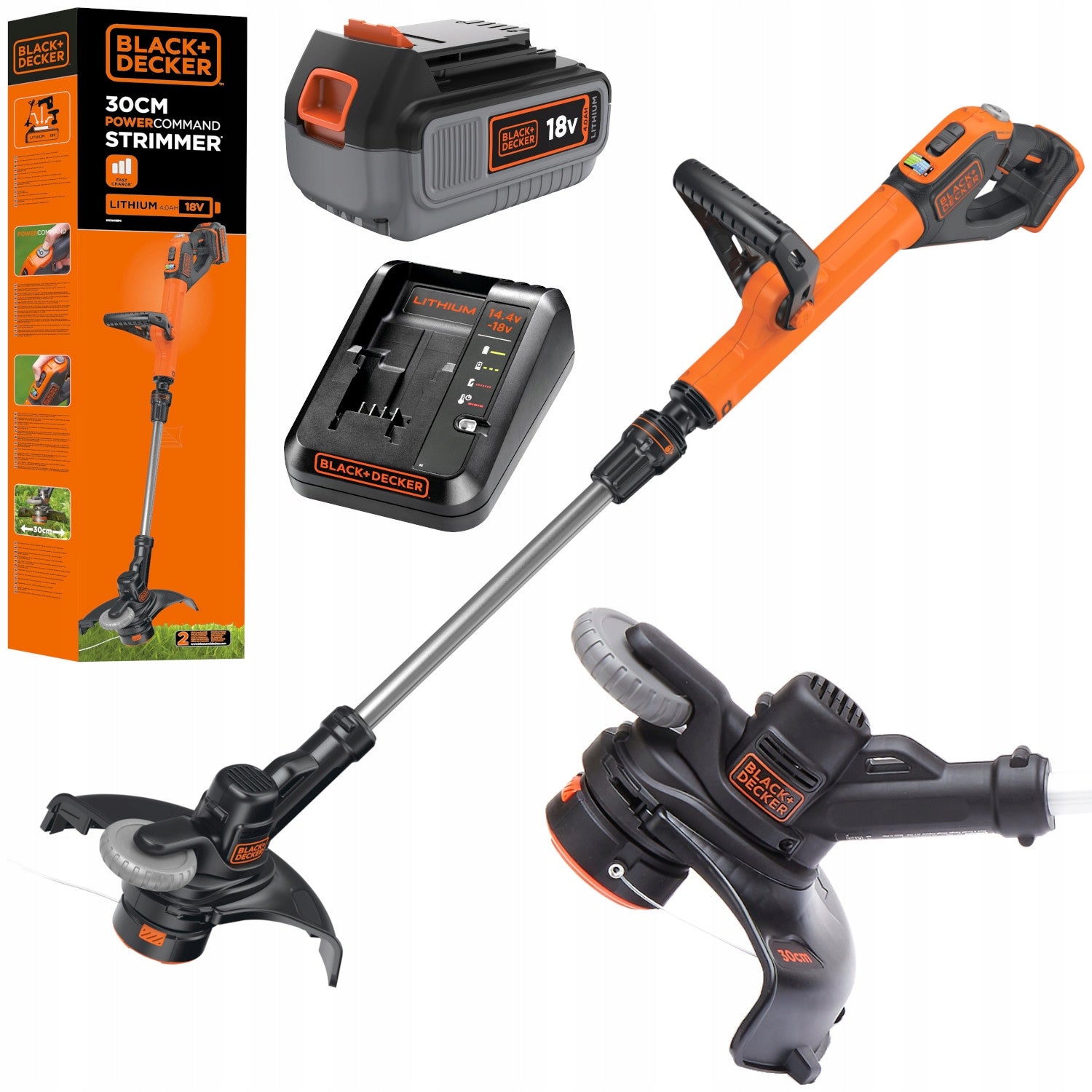 BLACK DECKER Grass line trimmer STC1840EPC 18V 30cm aku 4.0Ah