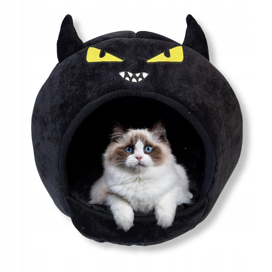 BLACK DOG BED SHOWER BLACK ROUND 32CM