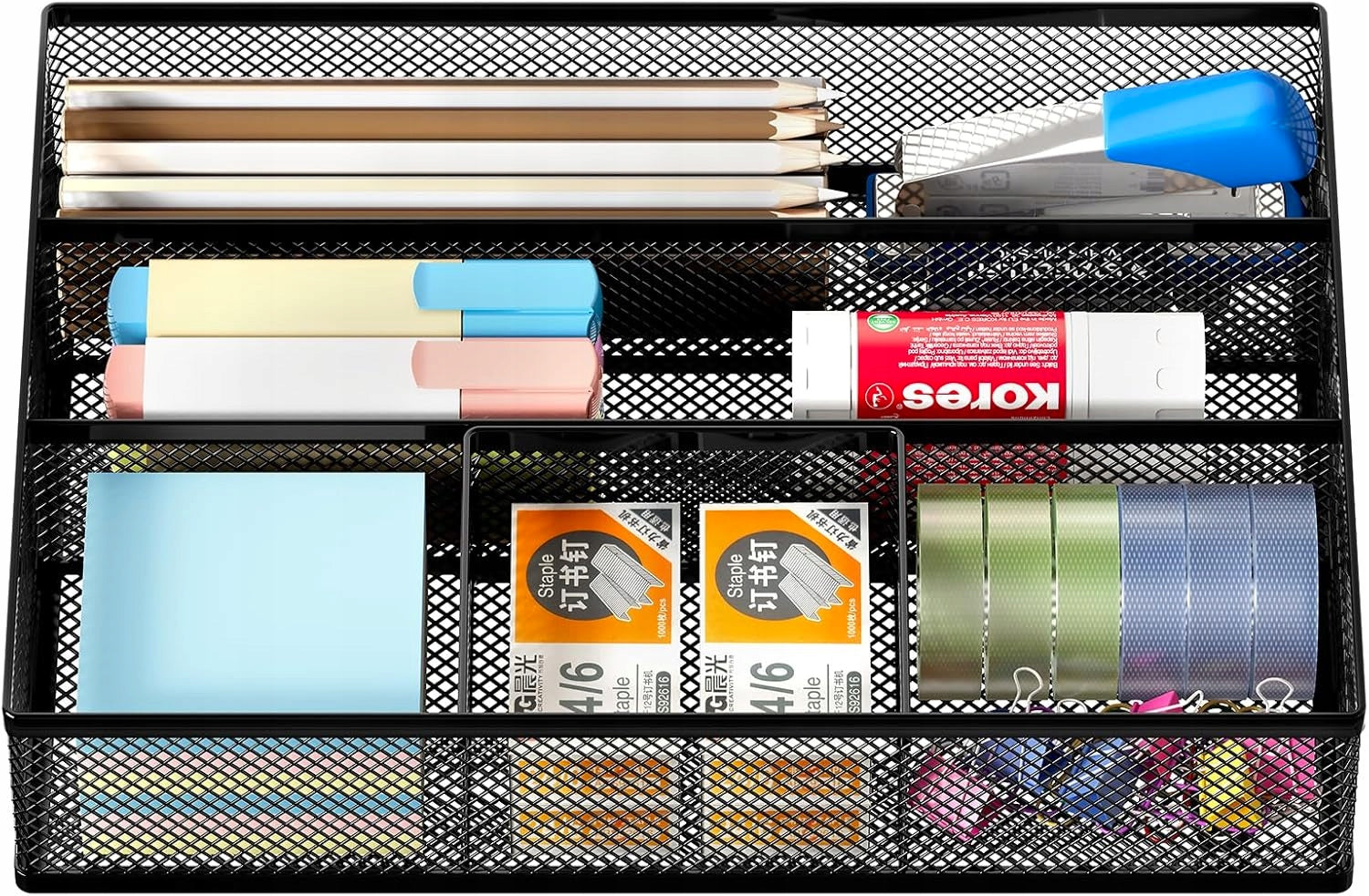 BLACK DRAWER DESK ORGANIZER WITH MESH 2 LONG BOXES Manufacturer code 0098658908441