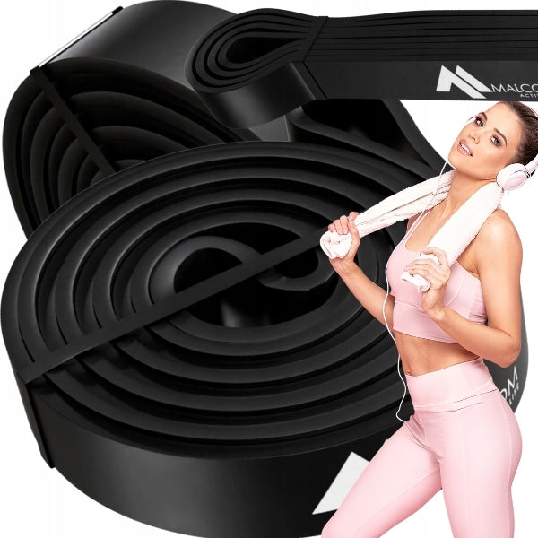 BLACK EXERCISE RUBBER POWER BAND STRONG RESISTANCE BAND FITNESS 11-17KG