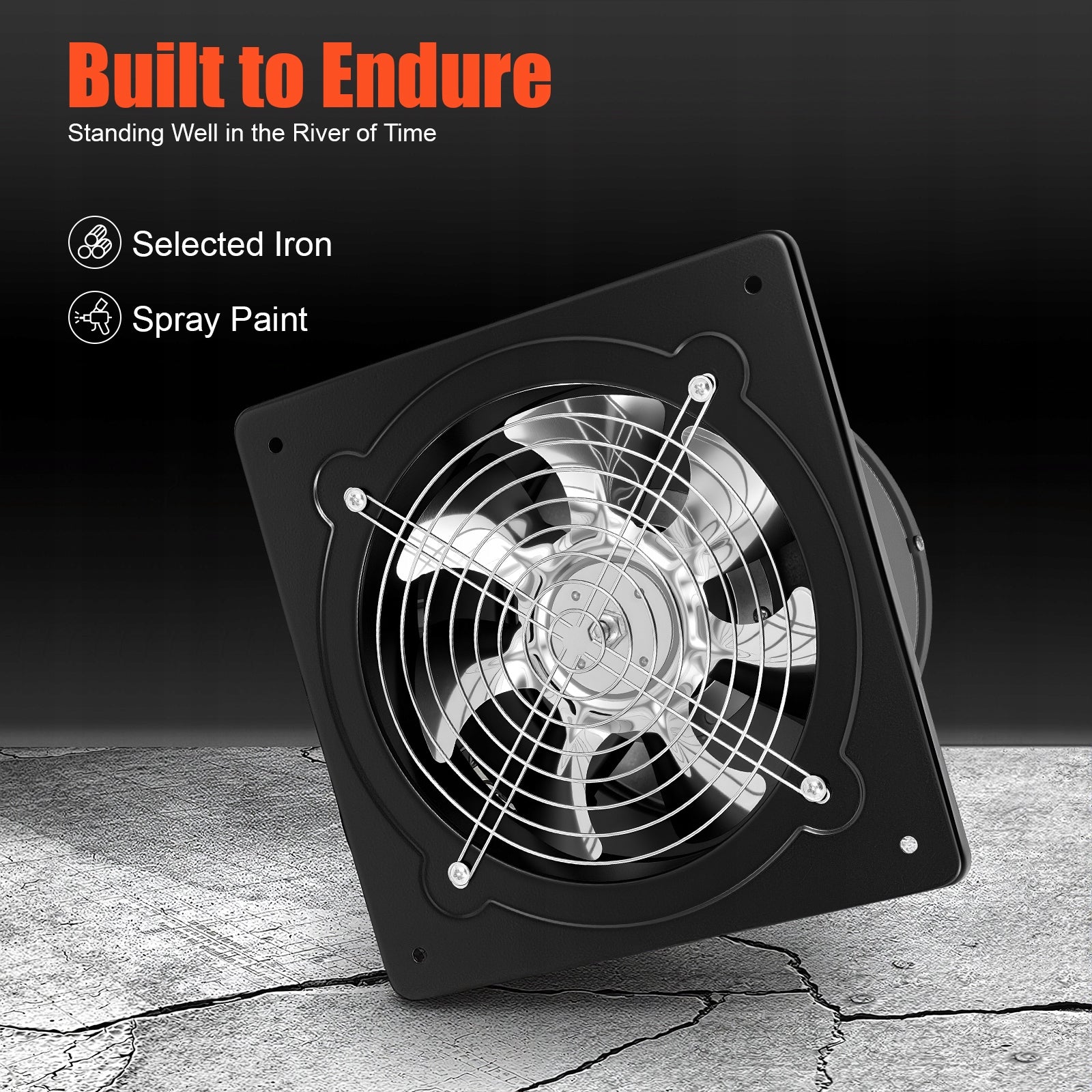 BLACK EXHAUST FAN FOR HOME AND COMMERCIAL USE (220V WIRING 8-INCH) Manufacturer code XL-5600-EU