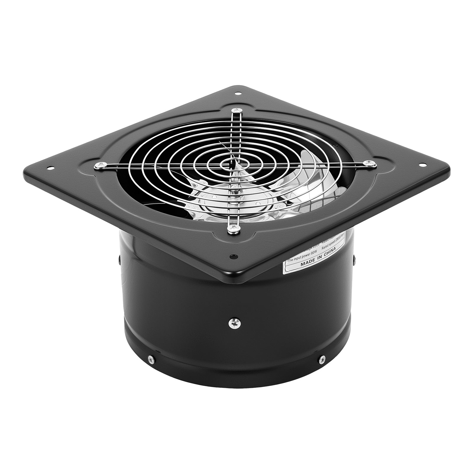 BLACK EXHAUST FAN FOR HOME AND COMMERCIAL USE (220V WIRING 8-INCH) Packaging status original