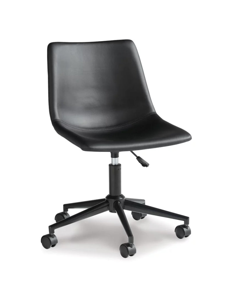 BLACK FAUX LEATHER SWIVEL OFFICE CHAIR
