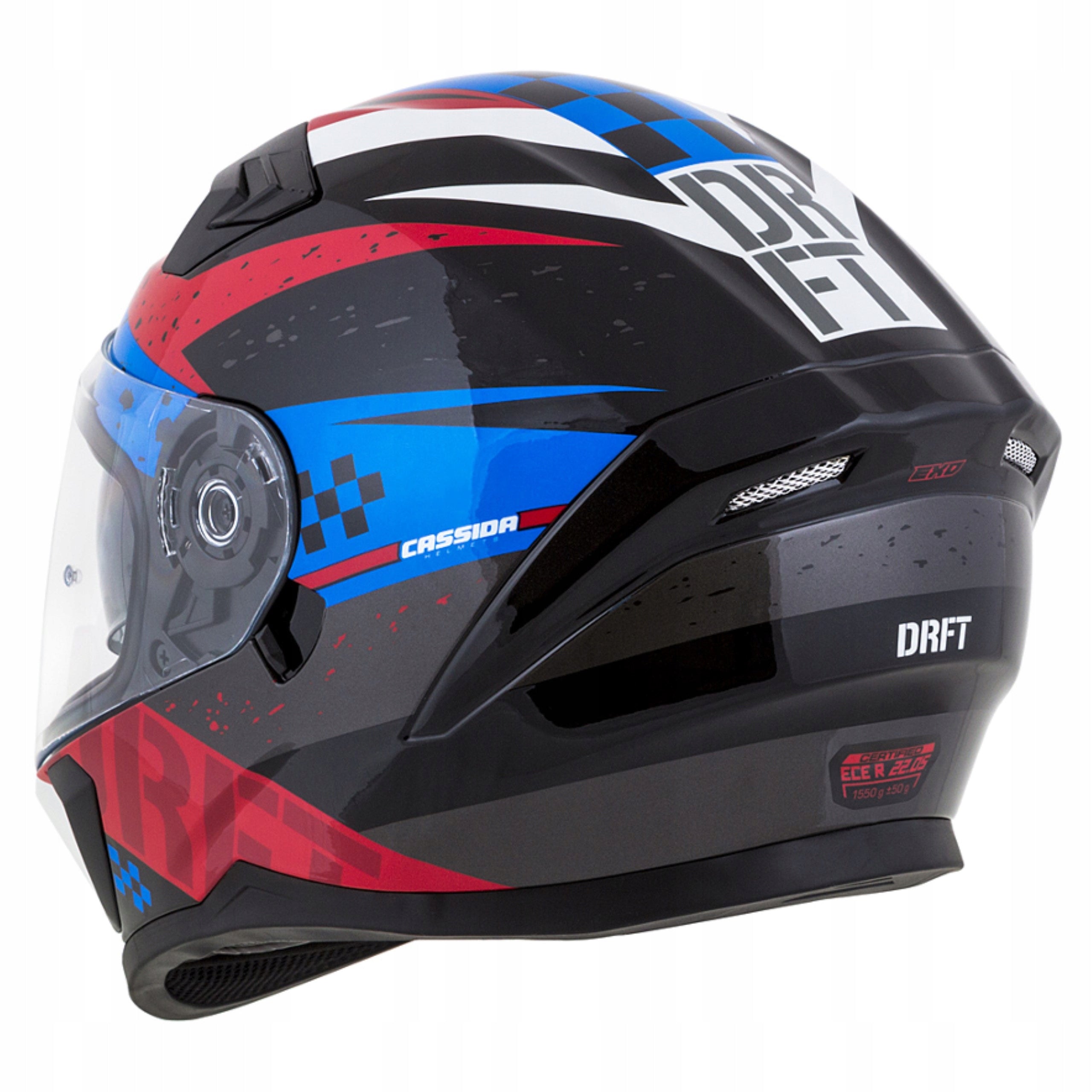 + BLACK GLASS MOTORCYCLE HELMET CASSIDA 3 DRFT XS Manufacturer Cassida
