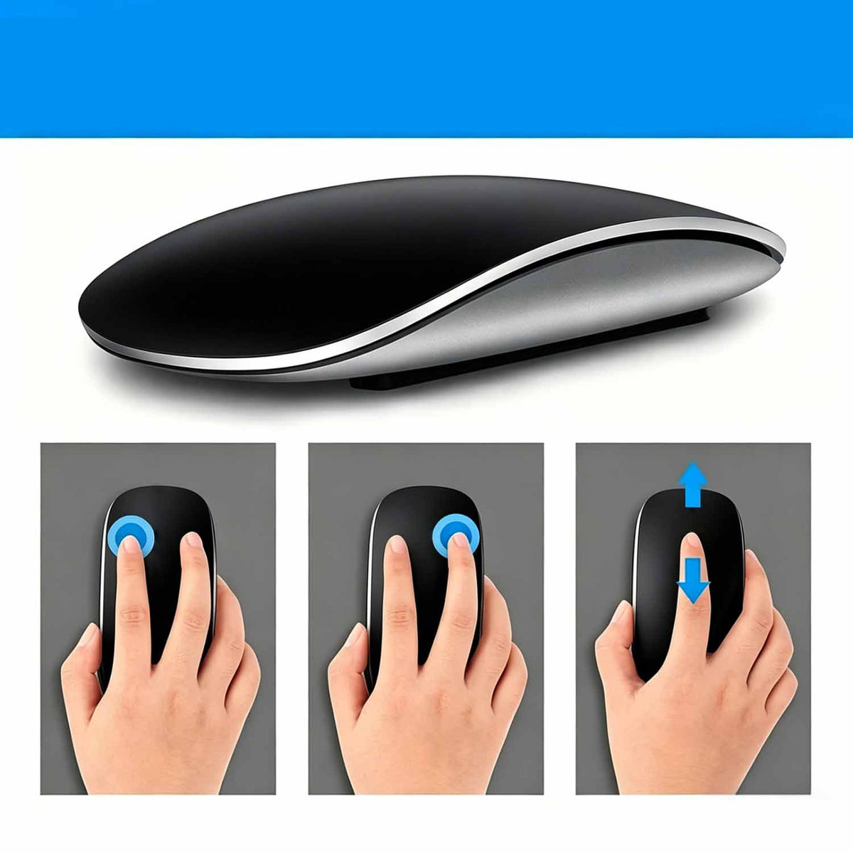 BLACK MAGIC MOUSE WITH BLUETOOTH 5.0 TOUCH GESTURE SUPPORT Manufacturer code fe896