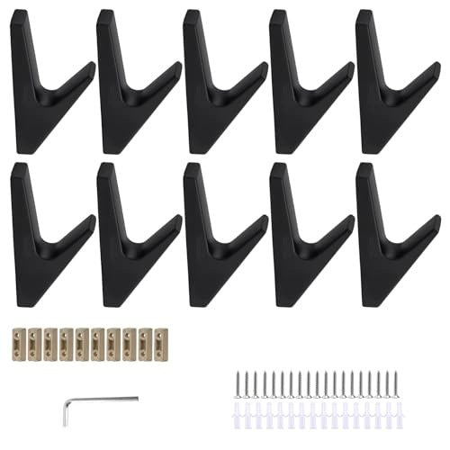 BLACK MATTE ALUMINUM WALL HOOKS FOR TOWEL CLOTHES 10 PCS Brand no brand