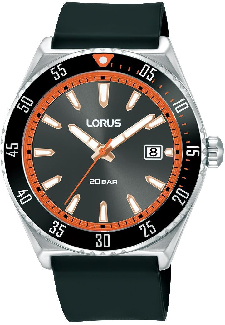 BLACK MEN'S WATERPROOF 200M SPORTS WATCH LORUS DIVER RS959DX9 Packaging status original