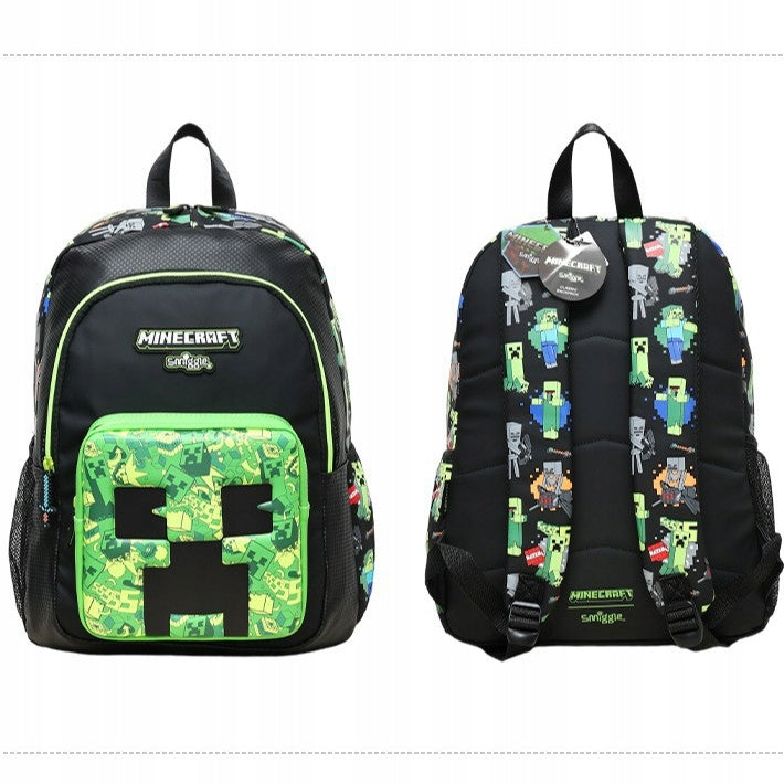 BLACK MINECRAFT BACKPACK WITH EMBOSSED CREEPER MOTIF Manufacturer code HP-015 CREEPER