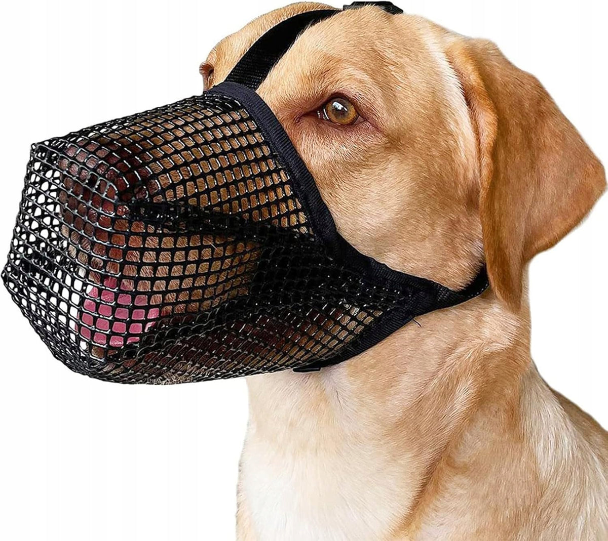BLACK MUZZLE FOR DOG SOFT PROTECTIVE NET SIZE L
