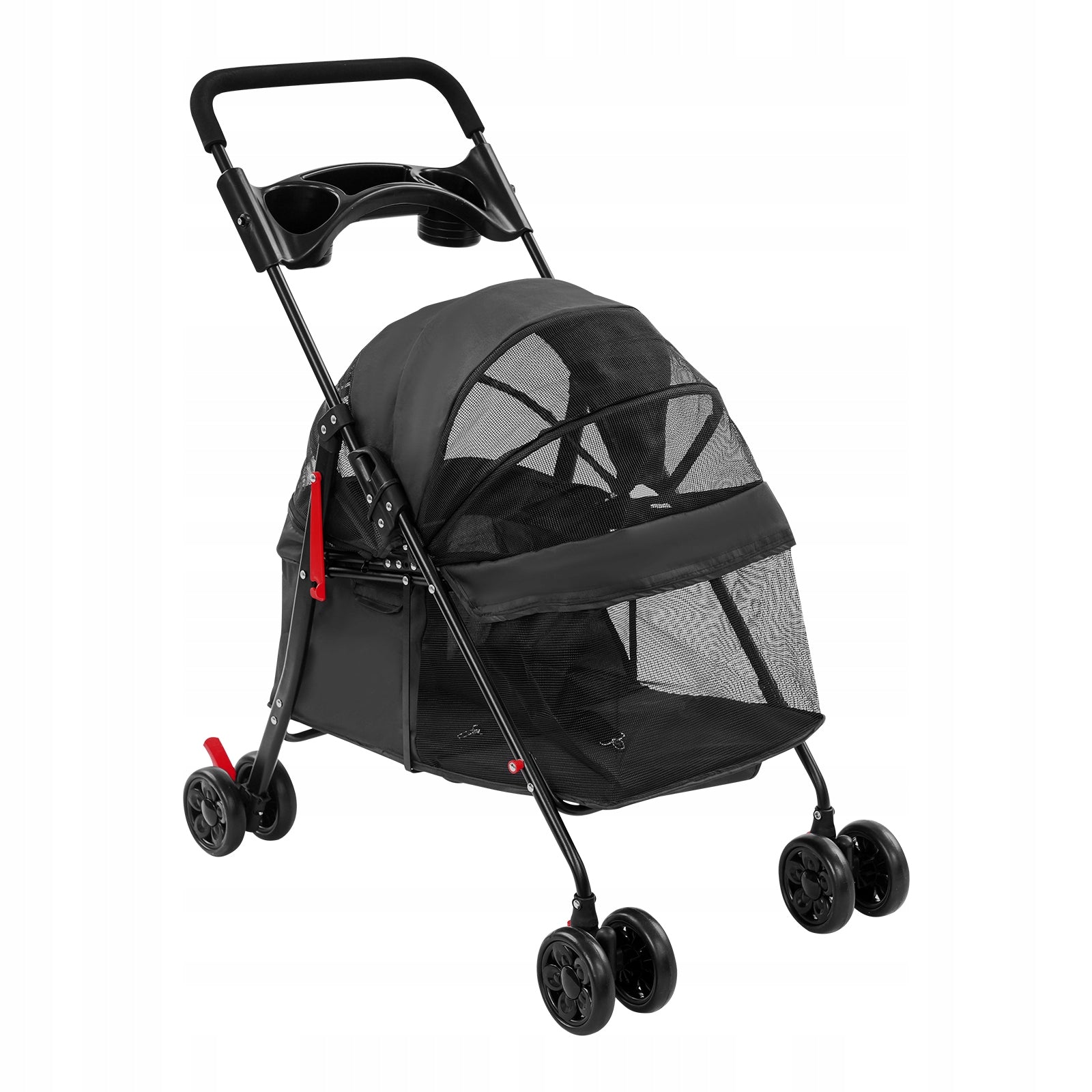 BLACK PET STROLLER FOR HOME AND OUTINGS - FOLDABLE Main material other