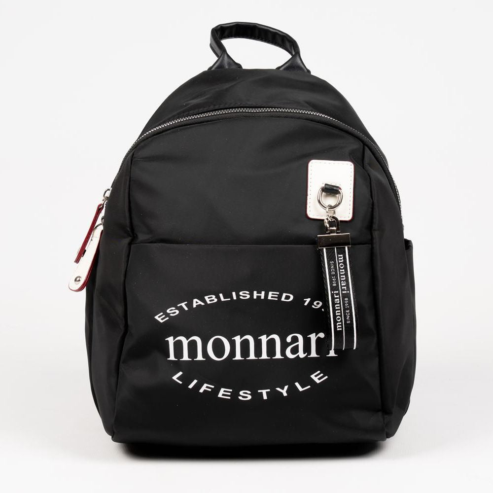 BLACK POLYESTER BACKPACK FOR WOMEN MONNARI ZIP-UP Brand Monnari