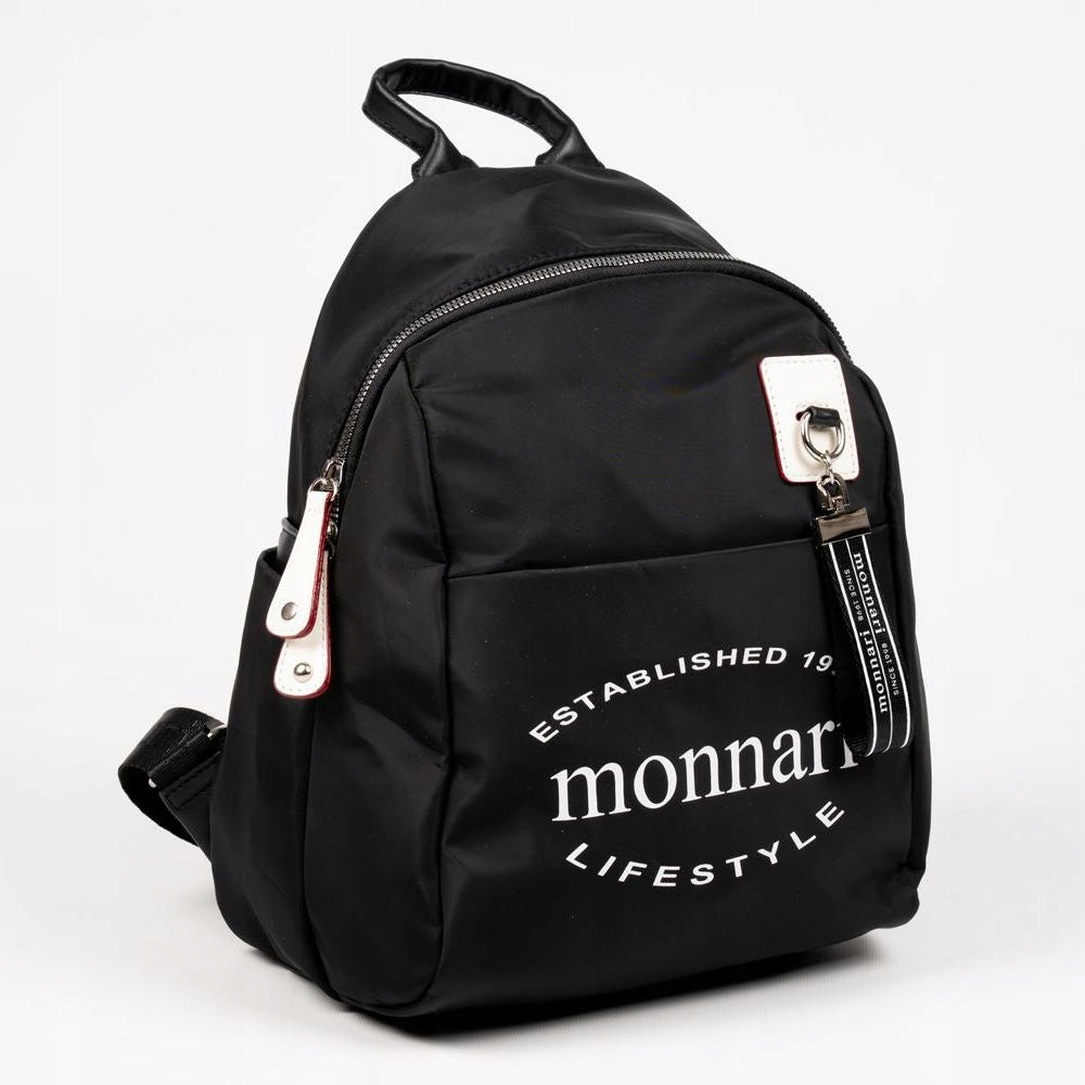 BLACK POLYESTER BACKPACK FOR WOMEN MONNARI ZIP-UP Packaging status original