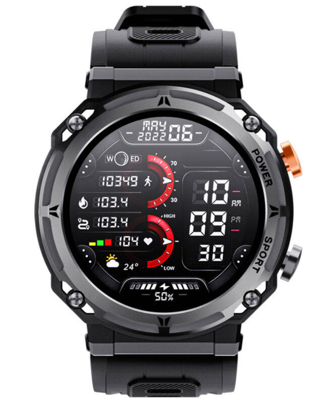 BLACK SMARTWATCH RUBICON RBN RNCF25 TALK PULSE HEART RATE CALL SLEEP MONITOR