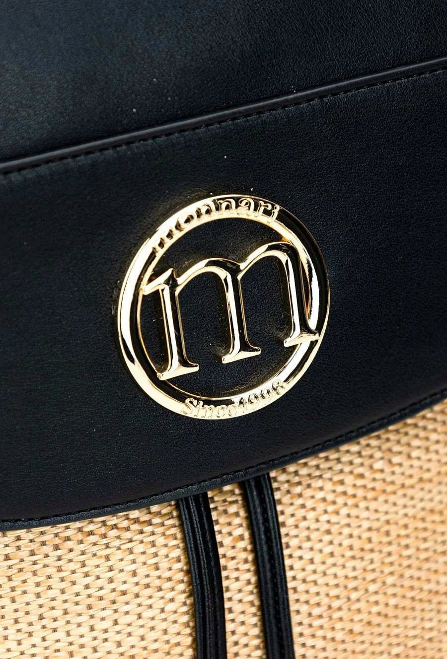BLACK UNUSUAL WOMEN'S BACKPACK MONNARI MAGNET FLAP DECORATIVE FRONT Packaging status original