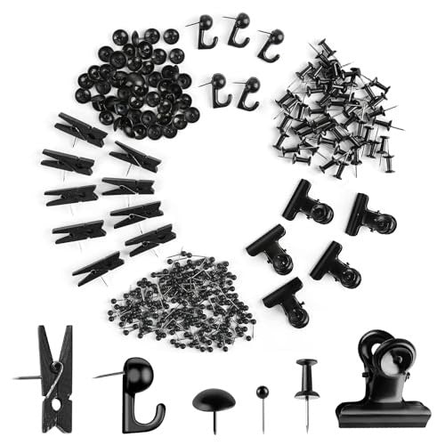 BLACK WALL PINS SET OF 320 PIECES FOR CORK OFFICE BOARDS Brand no brand
