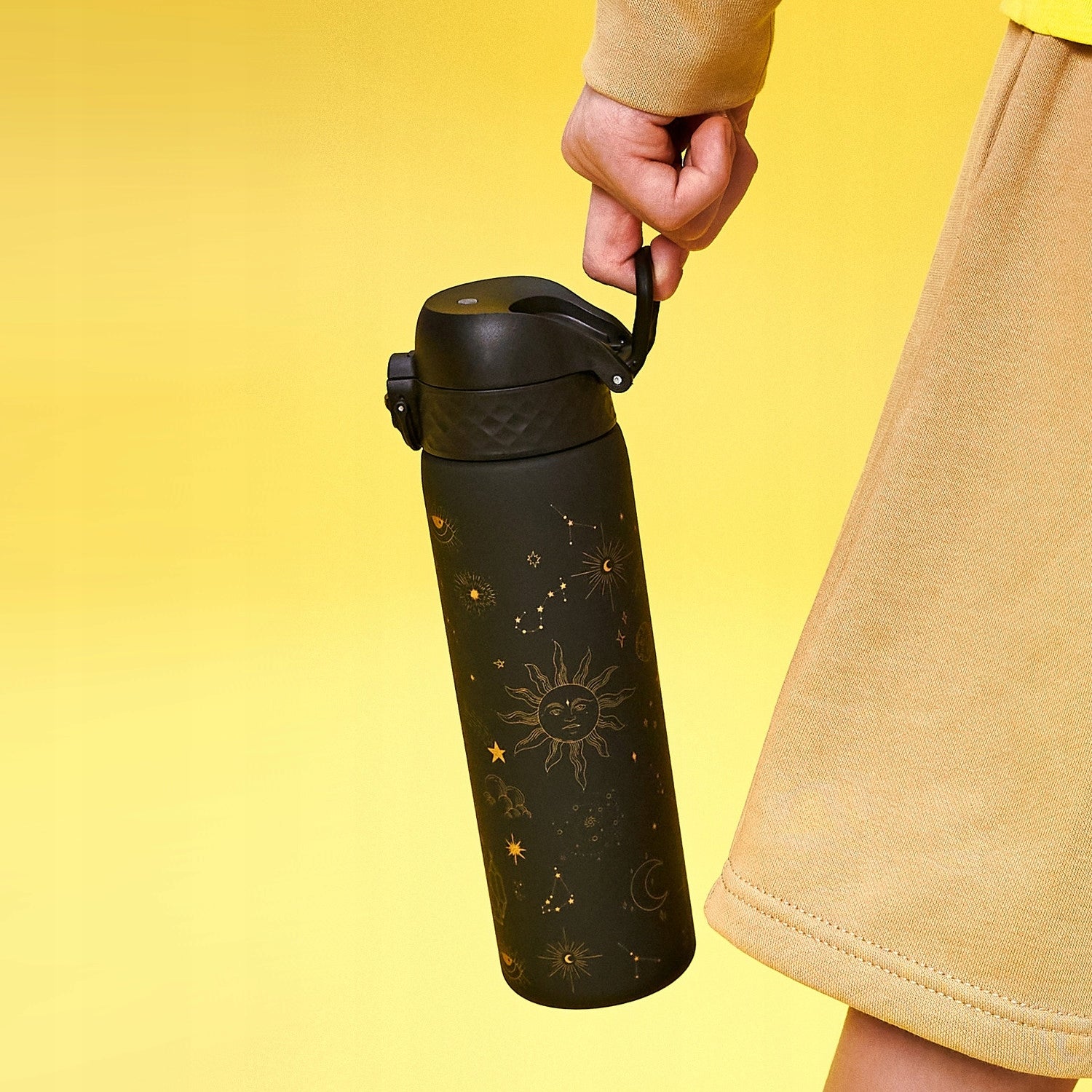 BLACK WATER BOTTLE YOUTH STARS CONSTELLATIONS ASTRONOMY ION8 500 ml Brand Ion8