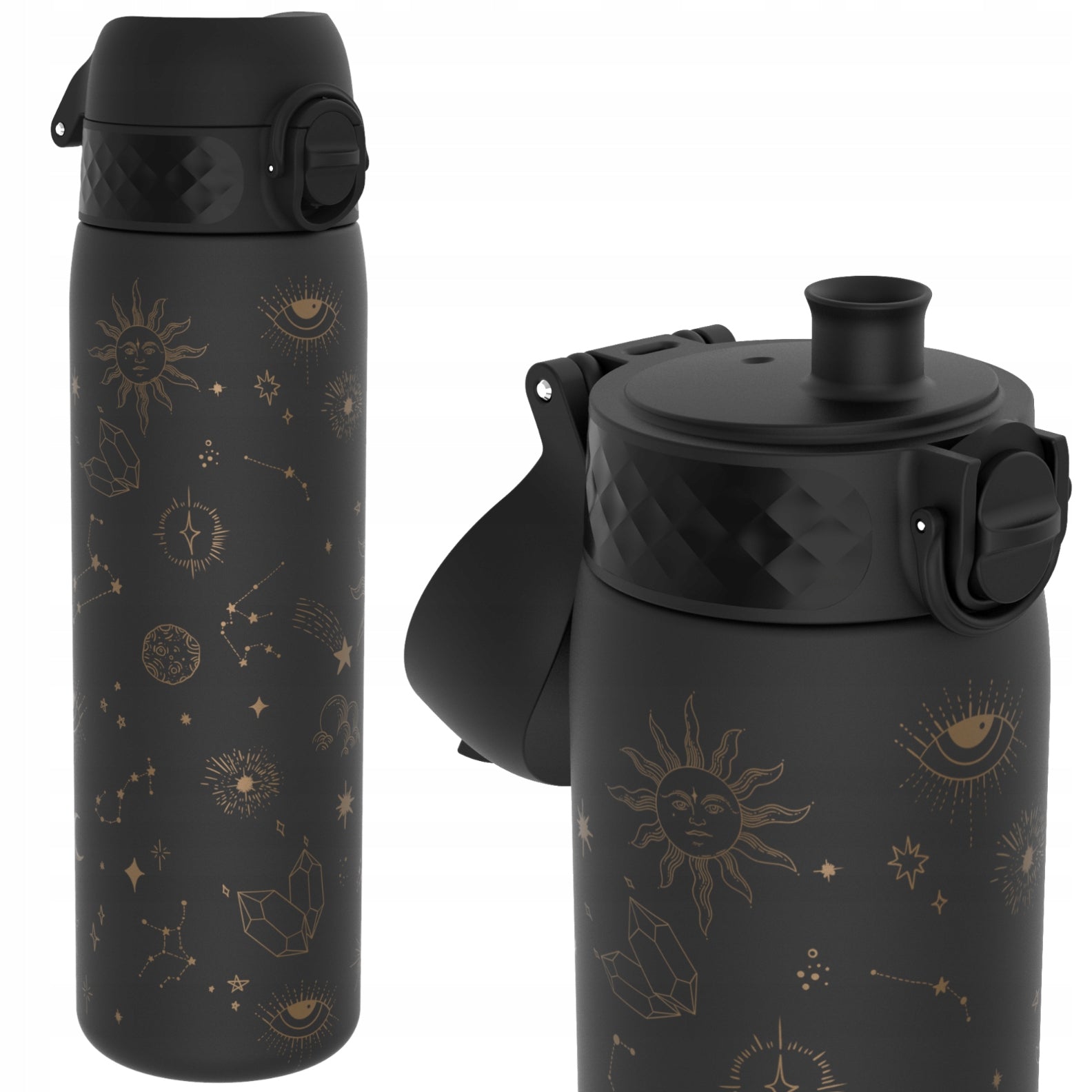 BLACK WATER BOTTLE YOUTH STARS CONSTELLATIONS ASTRONOMY ION8 500 ml
