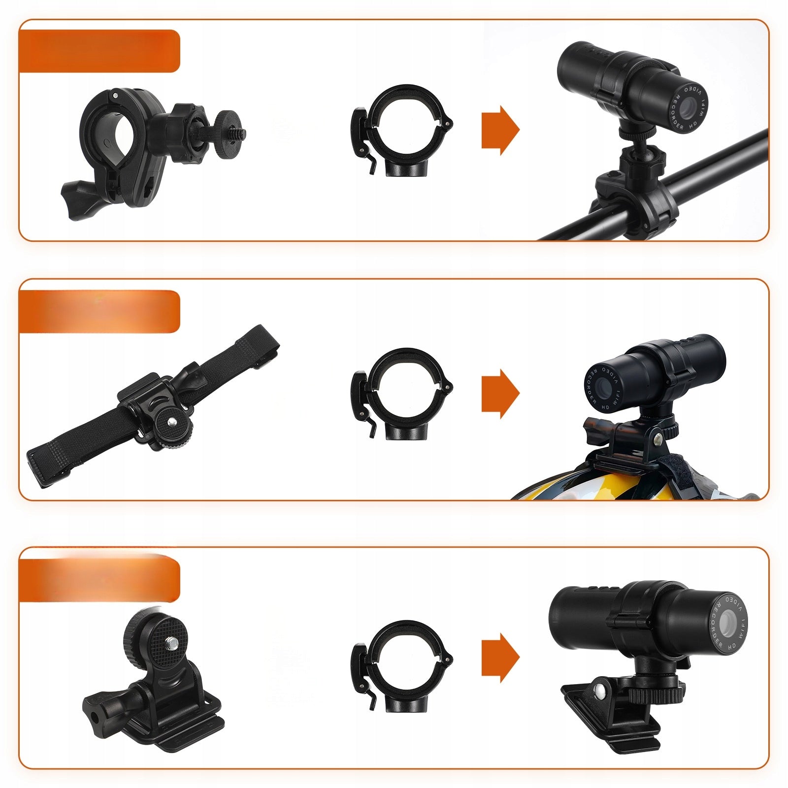 BLACK WATERPROOF CAMERA WITH WIFI AND HELMET MOUNT Manufacturer code 16701392