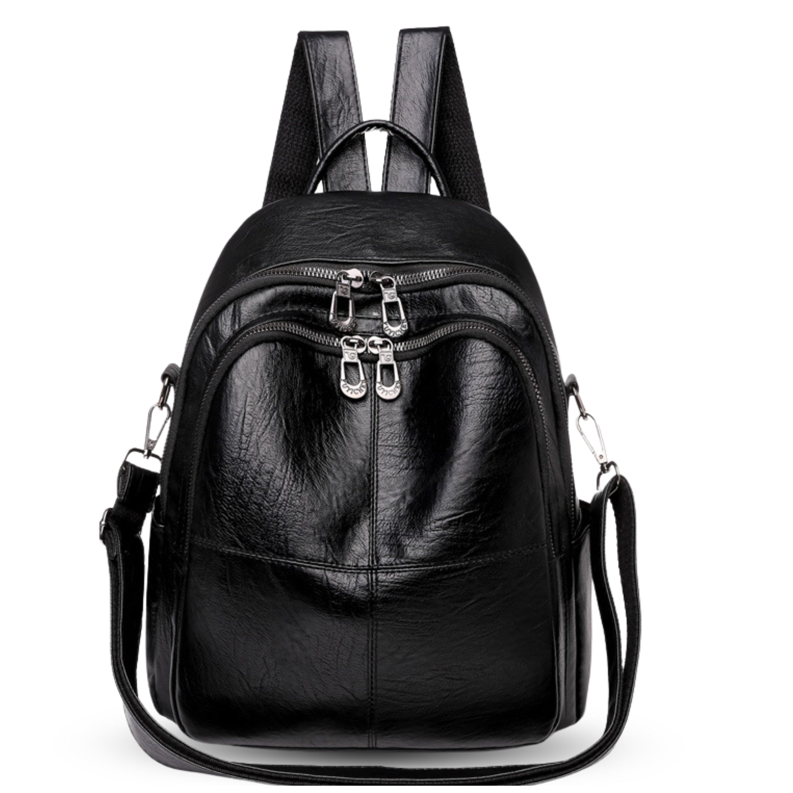 BLACK WOMEN'S CITY BACKPACK SPACIOUS SCHOOL 2in1 Shoulder Strap Bag Packaging status original
