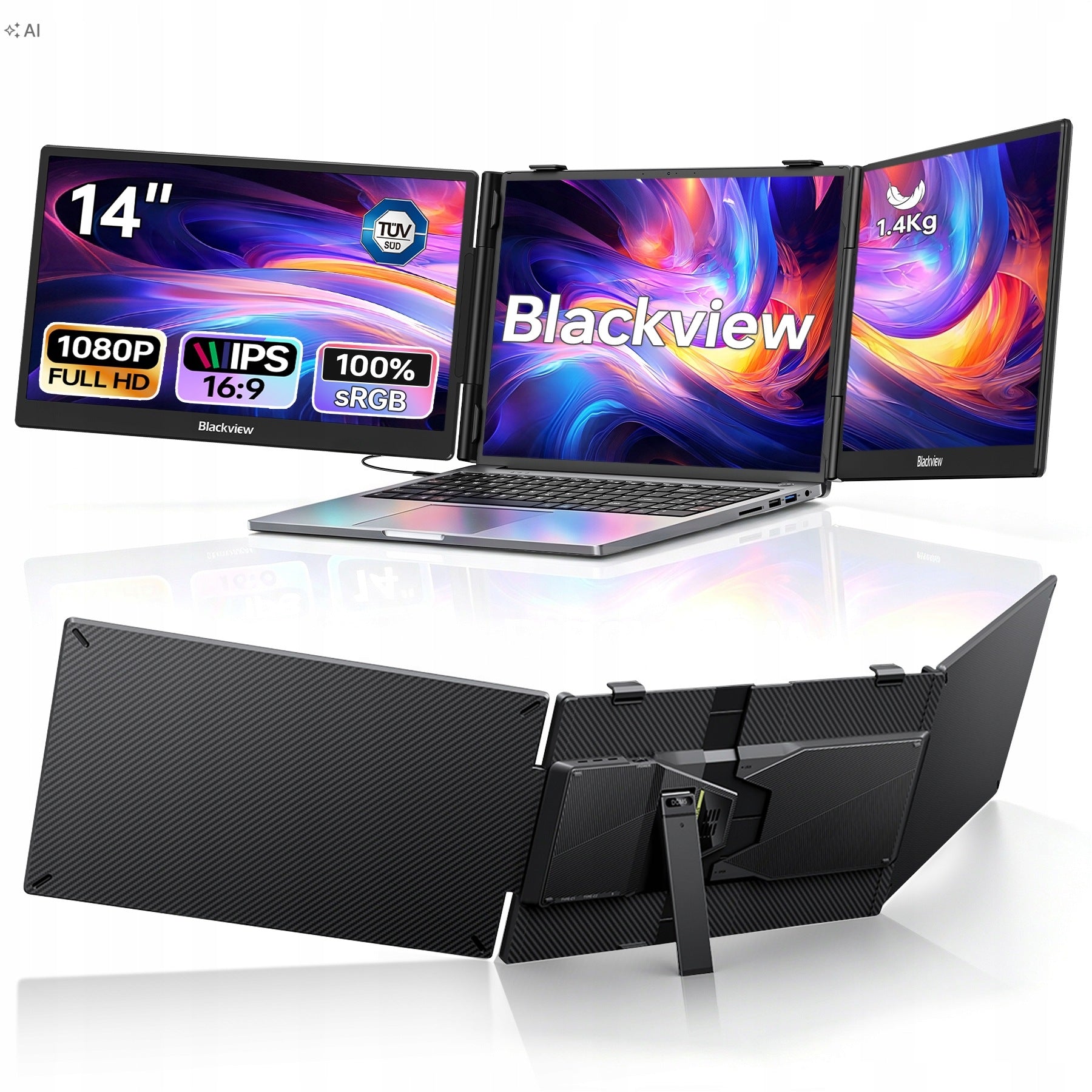 BLACKVIEW DCM5 Monitor,14" 1920x1080px IPS,Przenośny Wyświetlacz LCD