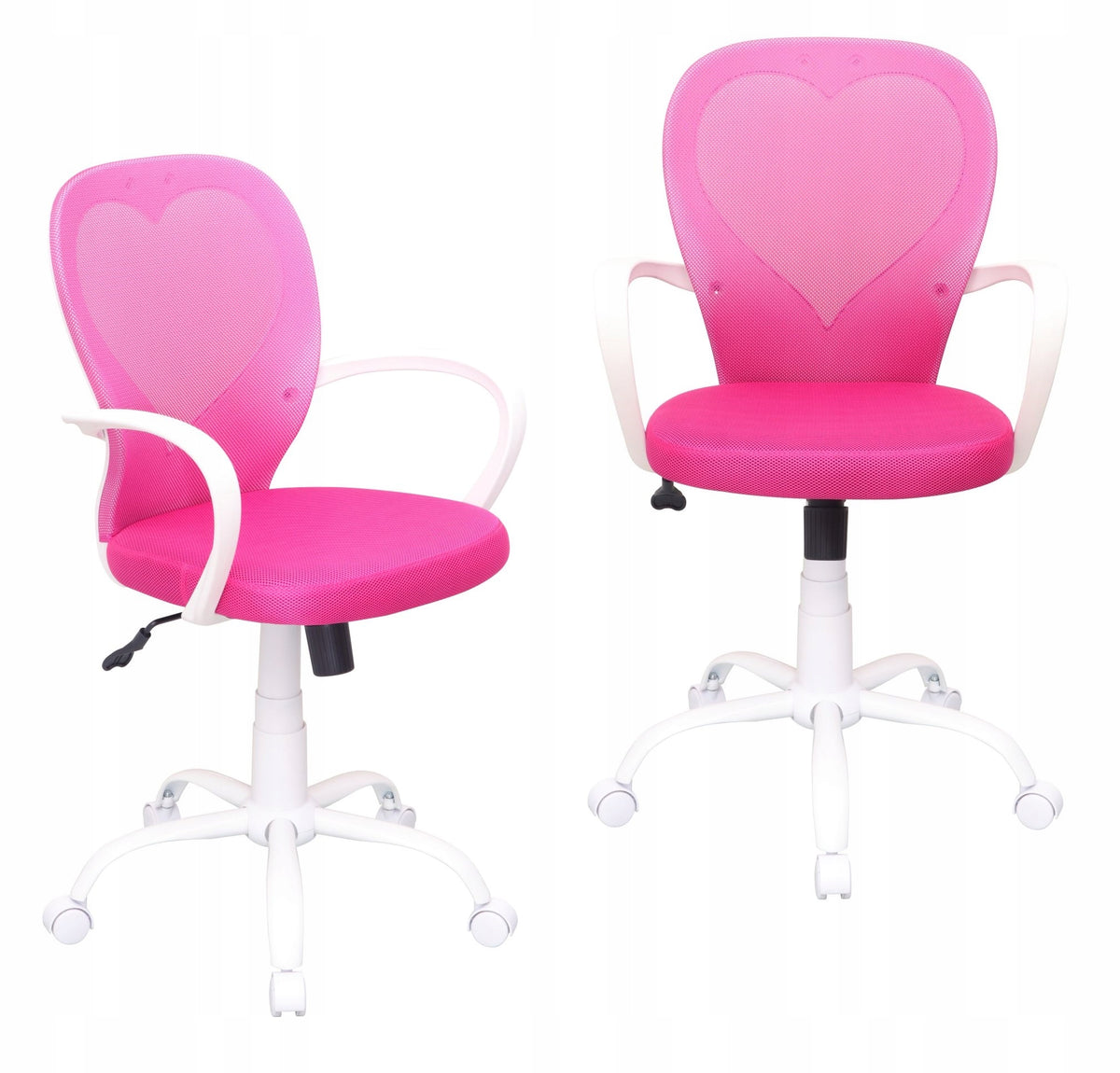 BLAIR Swivel Chair Pink Youth Upholstered Heart Desk Chair
