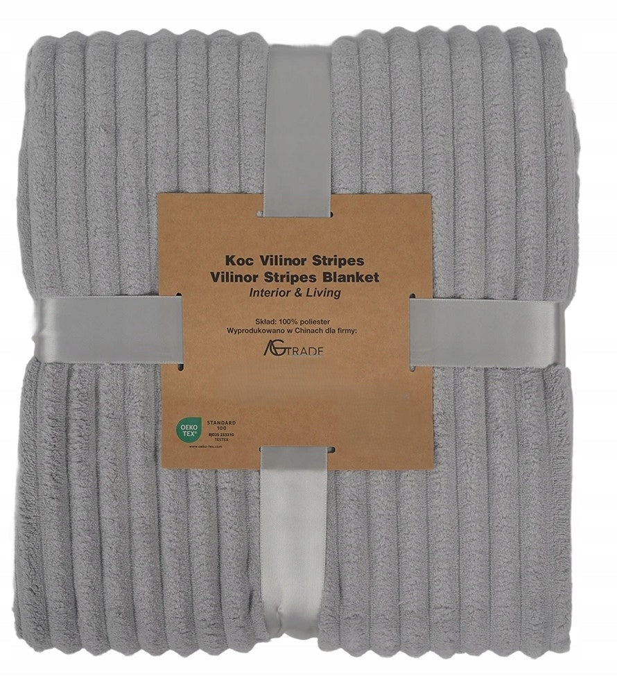 BLANKET 150x200 GREY SOFT WARM FOR COUCH PLAID BEDSPREAD FOR GIFT Packaging status original