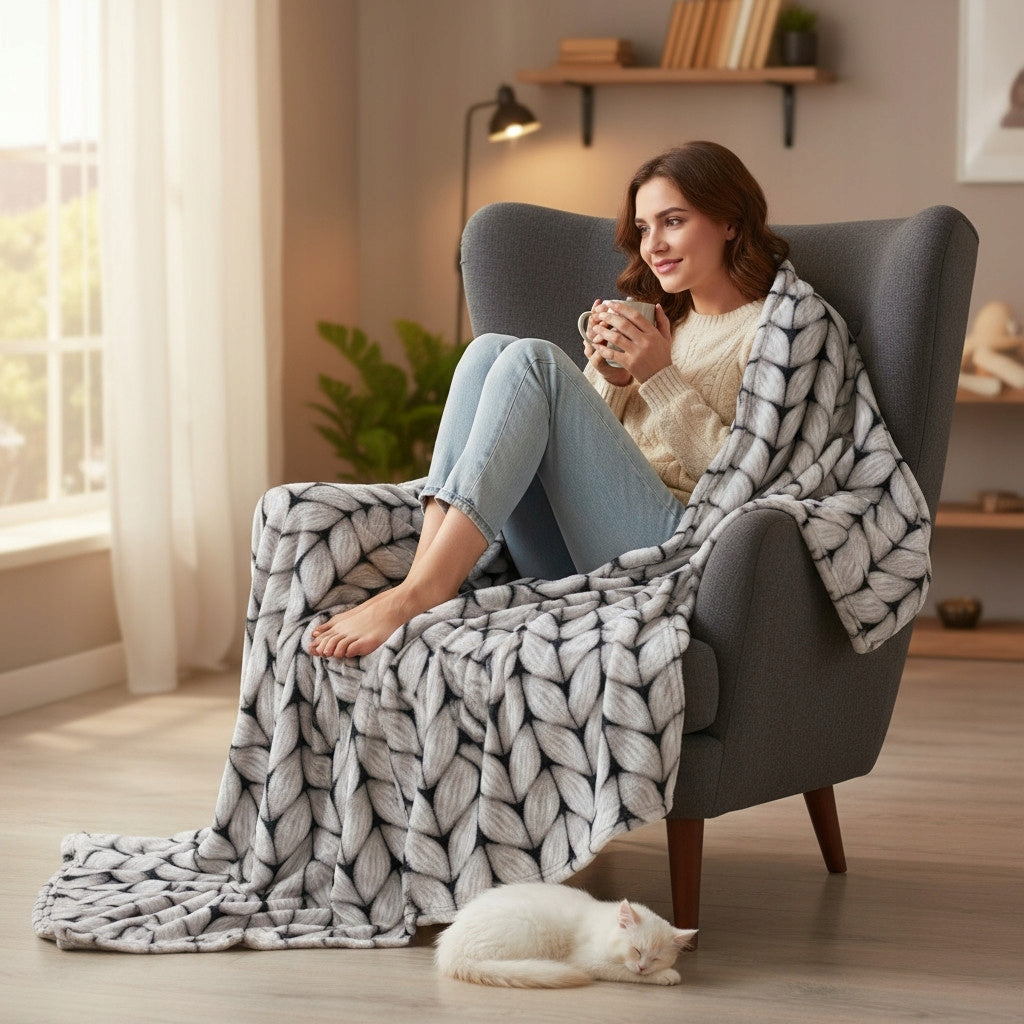 BLANKET BEDSPREAD COUCH 150x200 CM SOFT WARM FOR GIFT PLAID SWEATER EAN (GTIN) 5902340667620