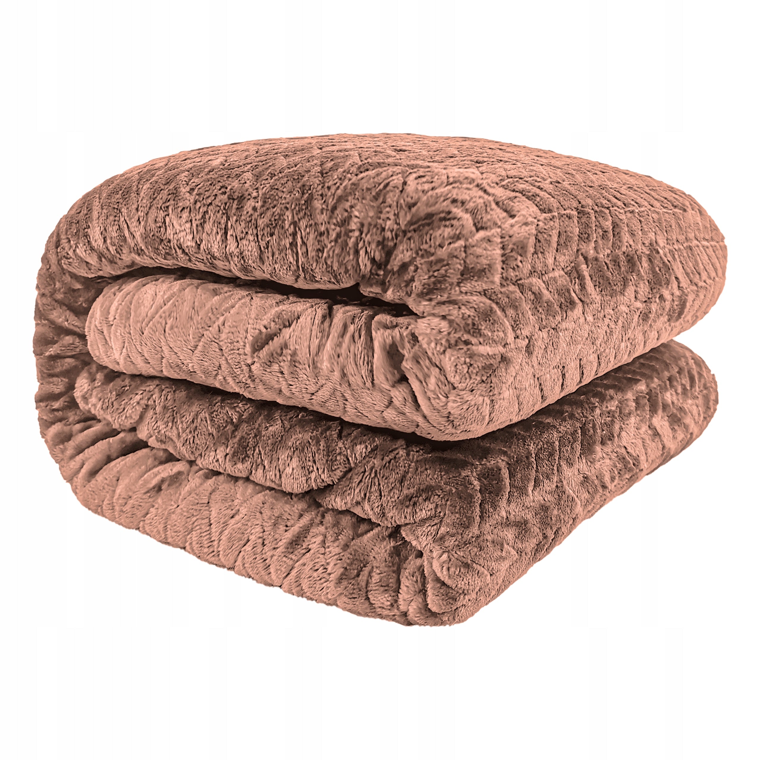 BLANKET BEDSPREAD EMBOSSED COZY WARM PATTERN GIFT FUERO 160X200 DARK BEIGE