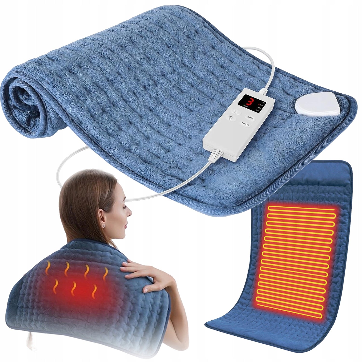 BLANKET ELECTRIC HEATING MAT SOFT HEATING 76X40CM BLUE