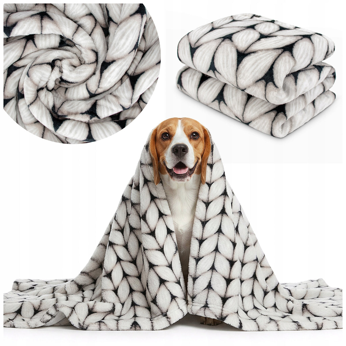 BLANKET FOR BIG DOG SOFT FLEECE WARM 100x150CM BLANKET FOR BED GRAPHITE