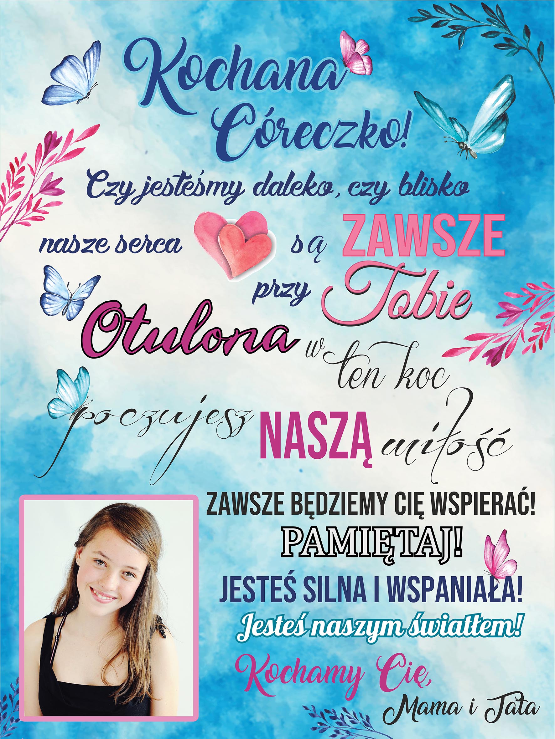 BLANKET FOR DAUGHTER FROM MOM AND DAD,PARENTS 200X150CM/YOUR PHOTO/Poland PROD. EAN (GTIN) 8695306401402