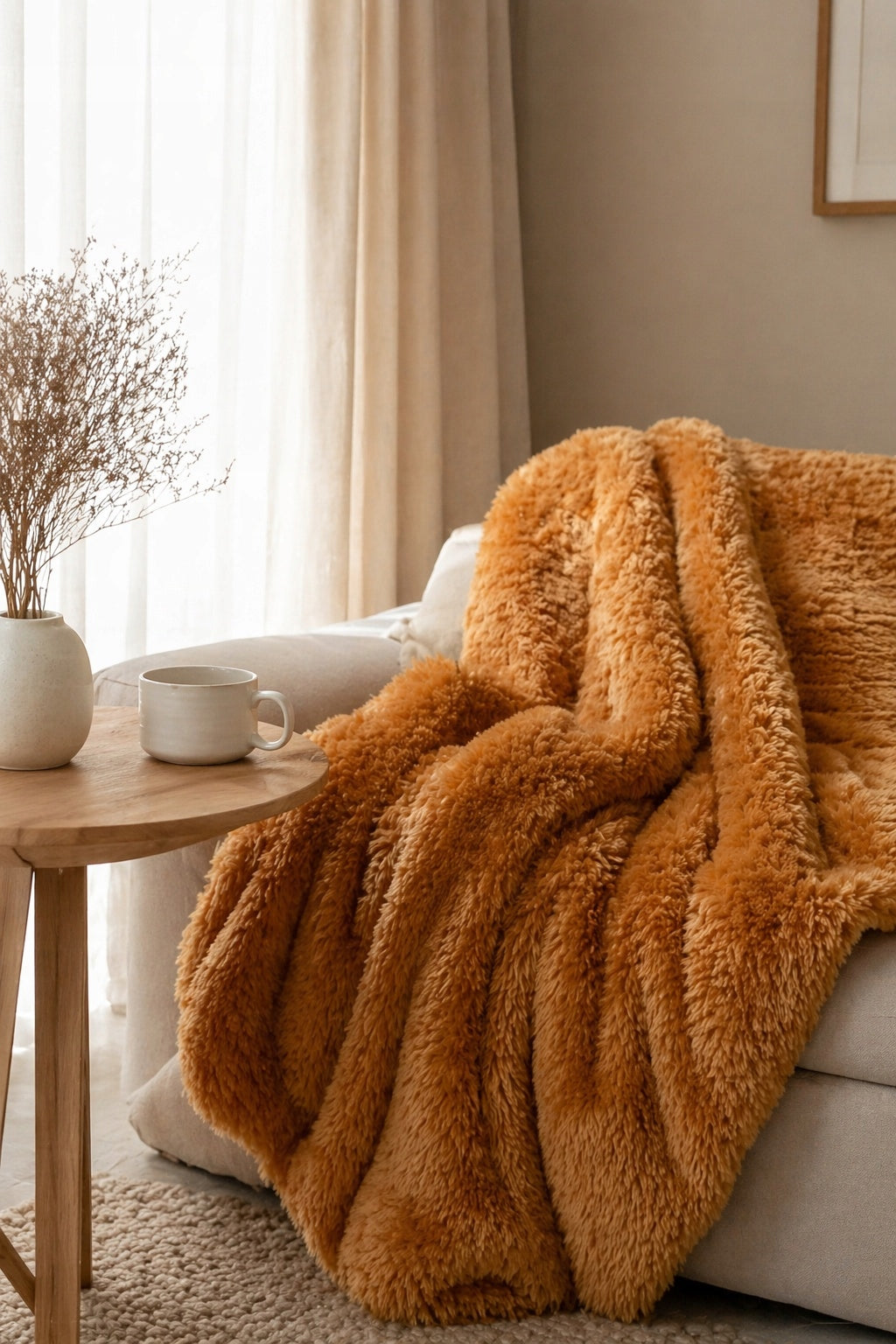 BLANKET GRENLAND 150X200 CM ORANGE SOFT WARM DECORATIVE Brand Essex