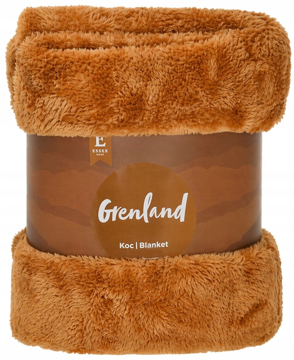 BLANKET GRENLAND 150X200 CM ORANGE SOFT WARM DECORATIVE