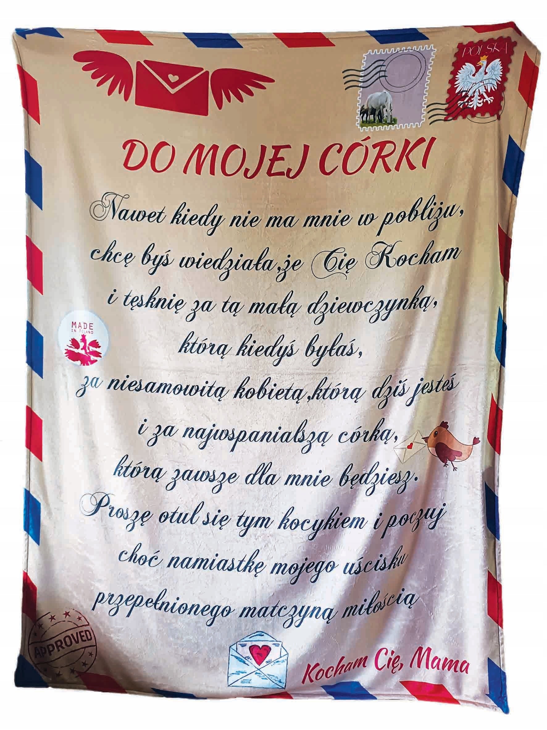 BLANKET LETTER FOR DAUGHTER FROM MOM 150x100CM made in Poland EAN (GTIN) 8698362084220