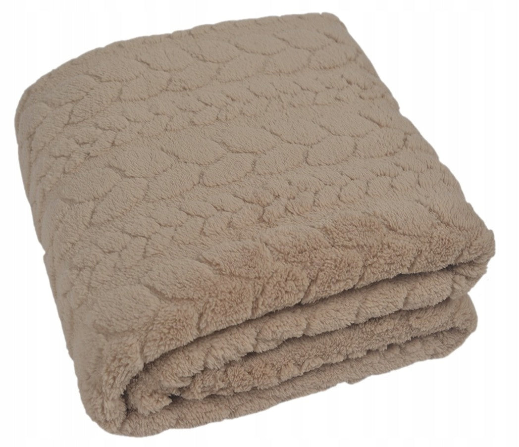 BLANKET PLAID BEDSPREAD WARM SOFT FOR GIFT FLUFFY 150x200 BEIGE Packaging status original