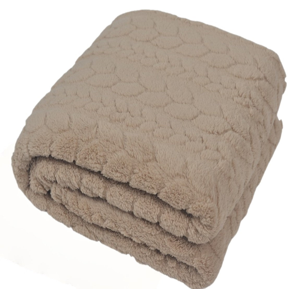 BLANKET PLAID BEDSPREAD WARM SOFT FOR GIFT FLUFFY 150x200 BEIGE