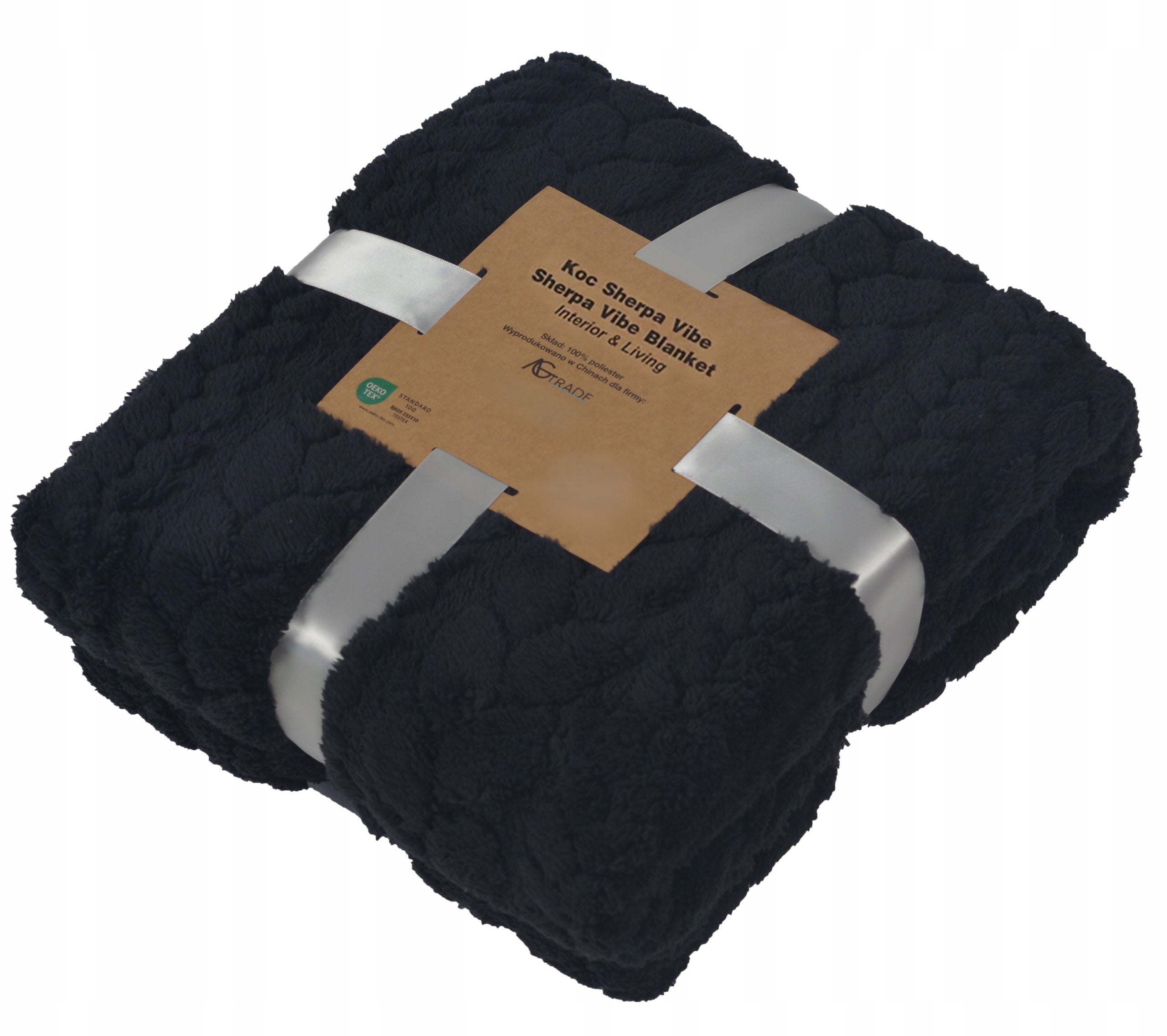 BLANKET PLAID BEDSPREAD WARM SOFT FOR GIFT FLUFFY 150x200 BLACK Packaging status original