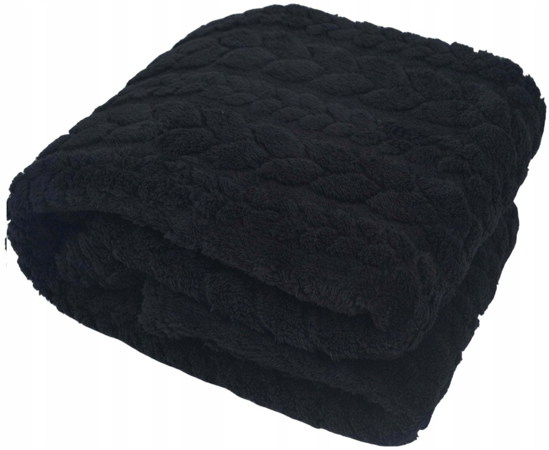 BLANKET PLAID BEDSPREAD WARM SOFT FOR GIFT FLUFFY 150x200 BLACK