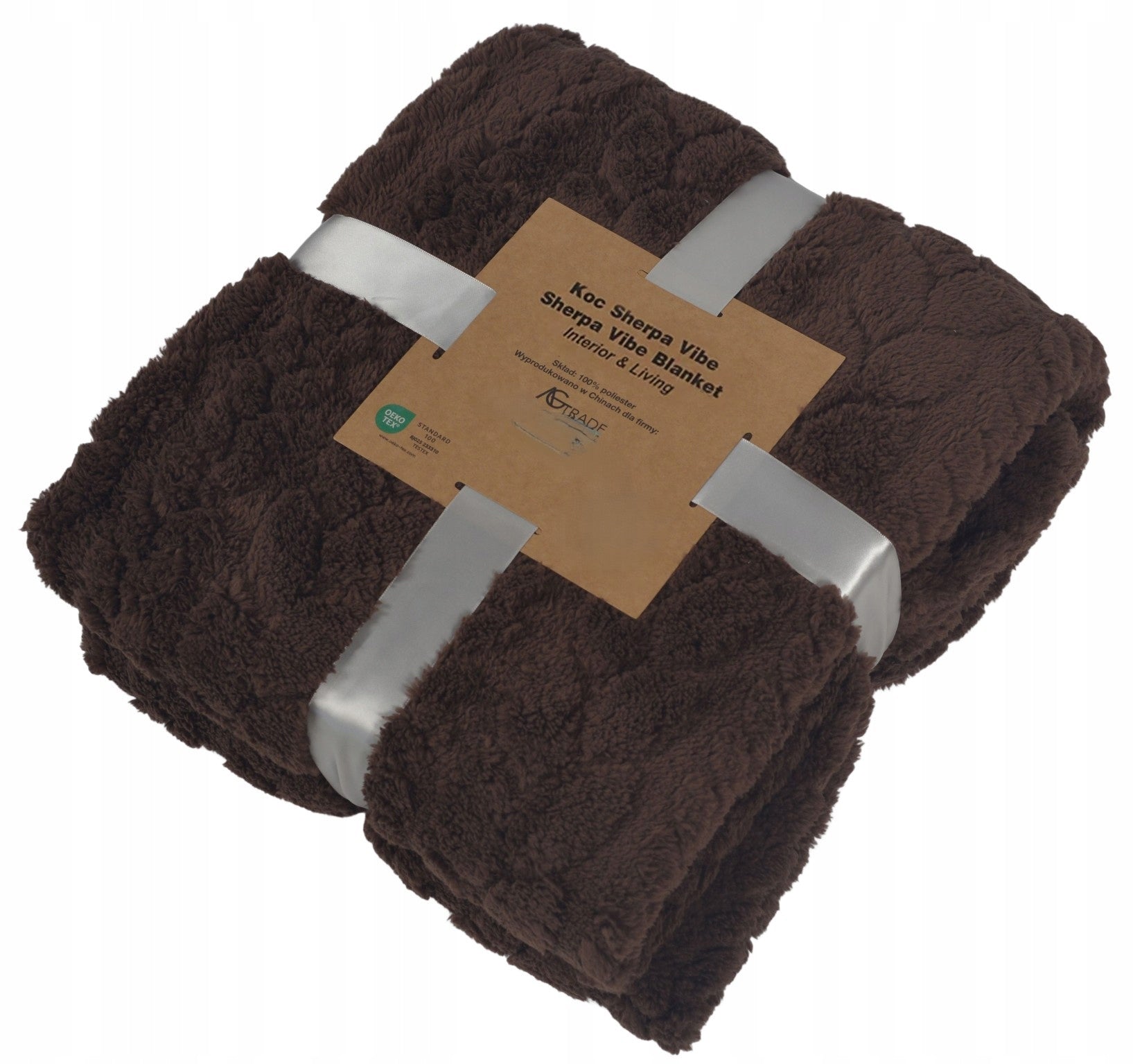BLANKET PLAID BEDSPREAD WARM SOFT FOR GIFT FLUFFY 150x200 DARK BROWN Packaging status original