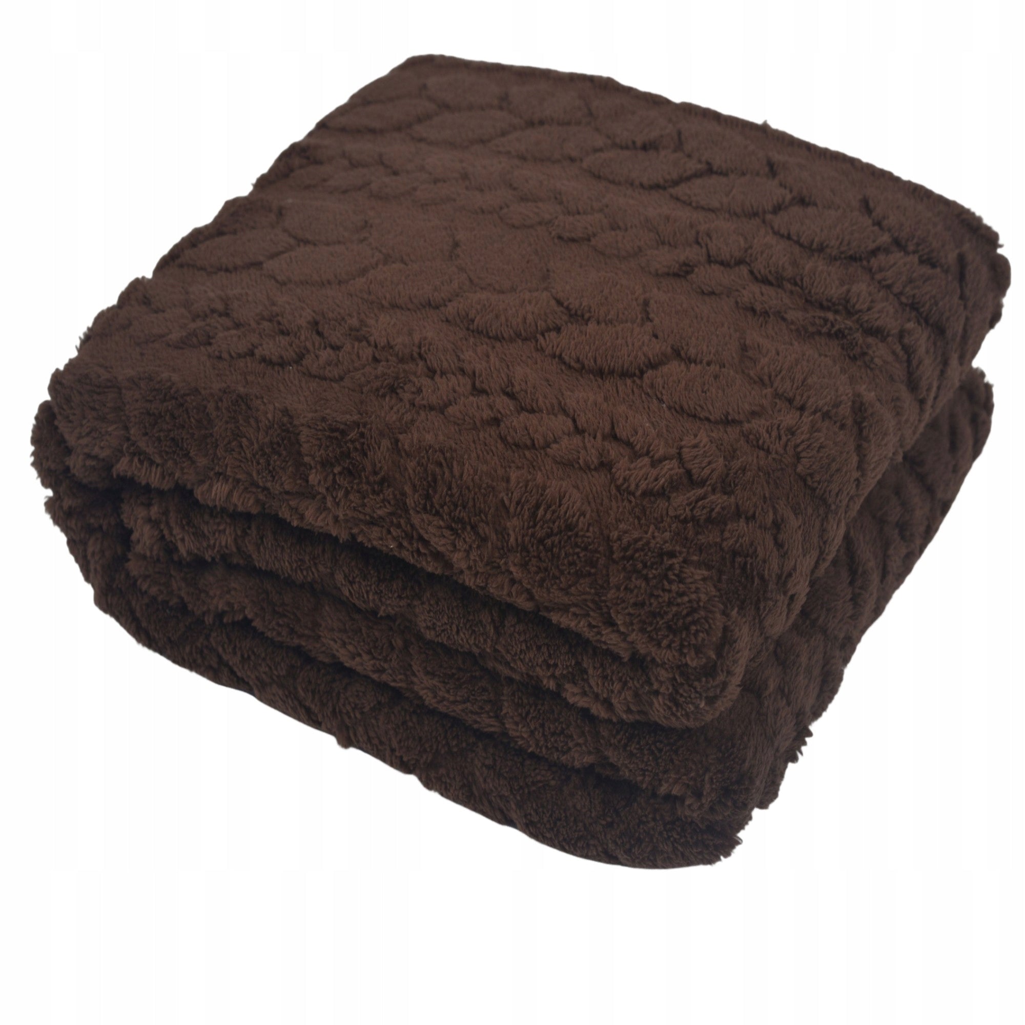 BLANKET PLAID BEDSPREAD WARM SOFT FOR GIFT FLUFFY 200x220 DARK BROWN Packaging status original