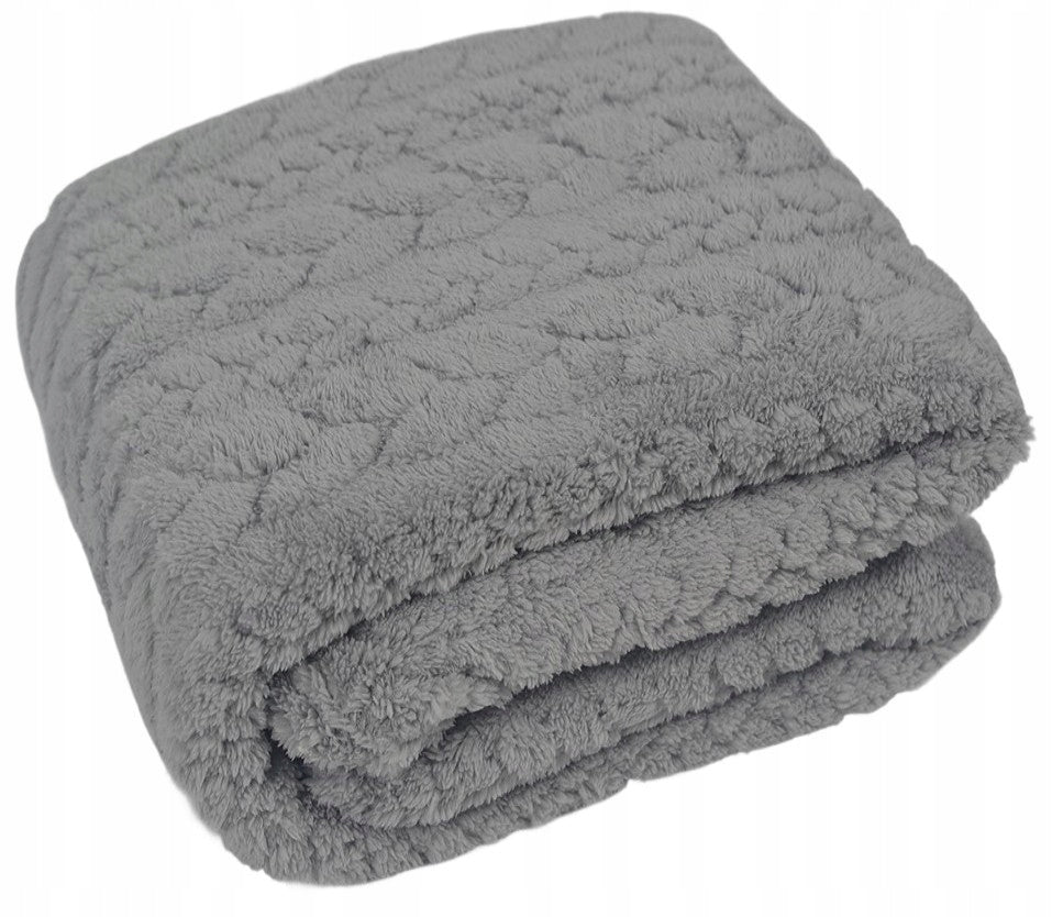 BLANKET PLAID BEDSPREAD WARM SOFT FOR GIFT FLUFFY 200x220 GREY Manufacturer code AGTRADE SHERPA VIBE  200x220 SZARY