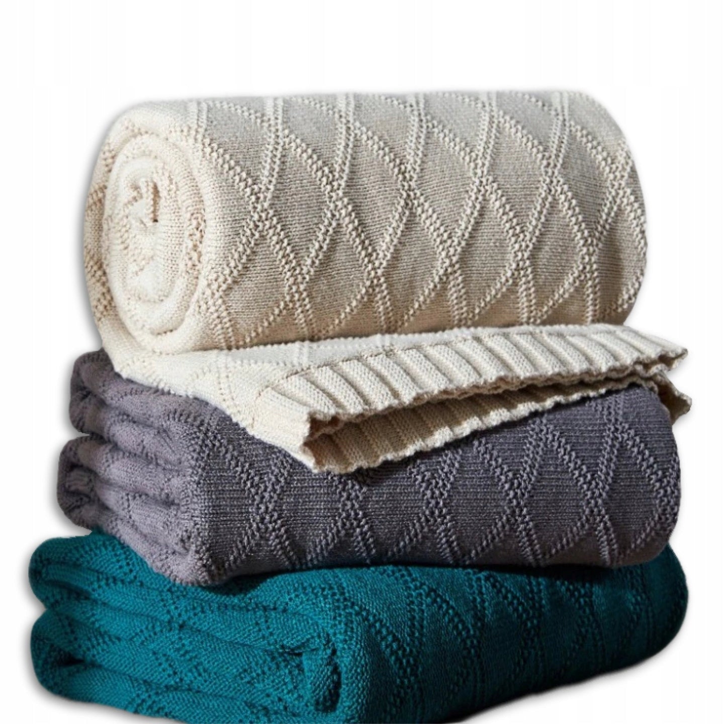 BLANKET PURE COTTON 100% 180cm pattern WAFER LOFT MOTHER'S DAY GIFT GREY Packaging status original