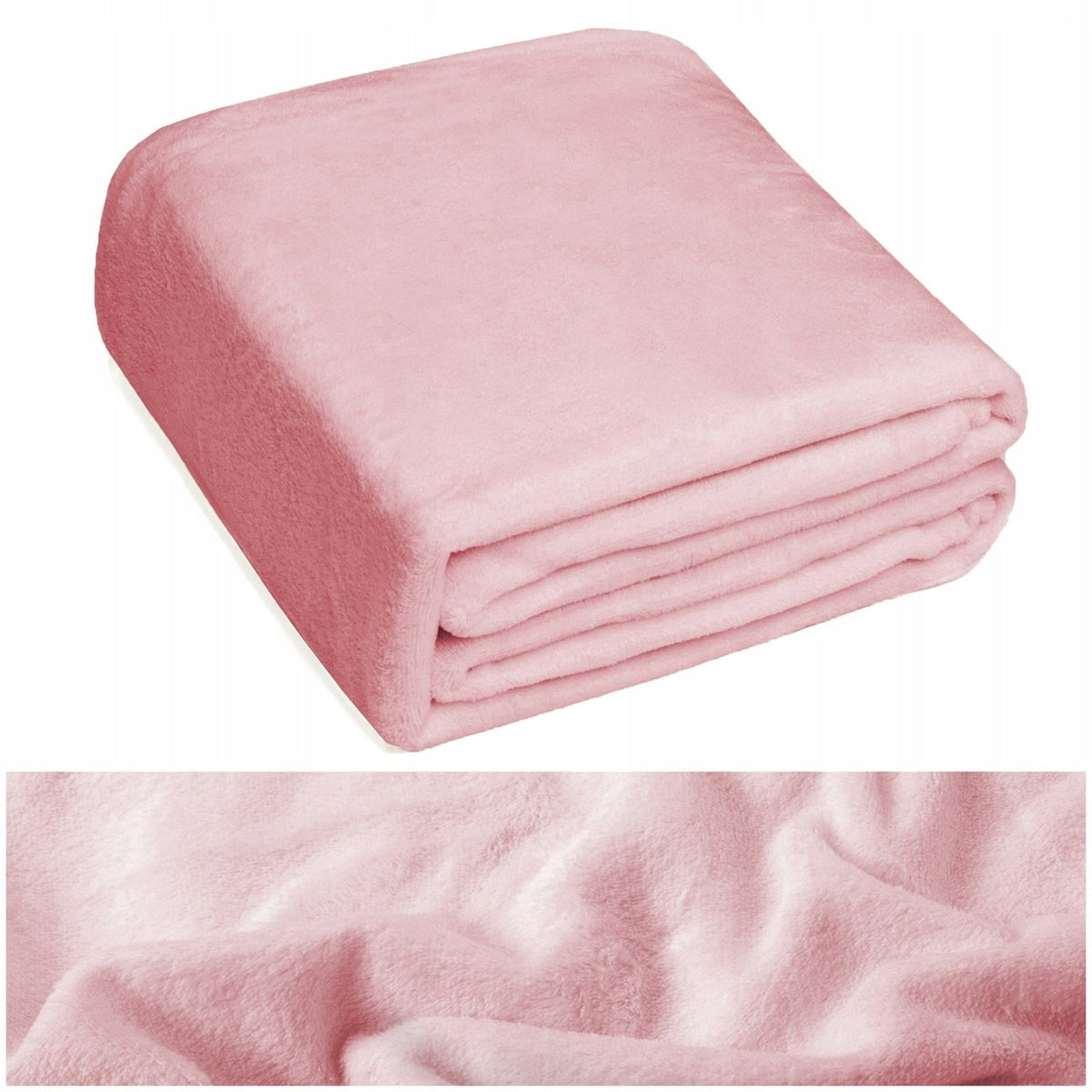 BLANKET bedspread 160x200 MICROFIBER uniform soft plaid Juana PINK