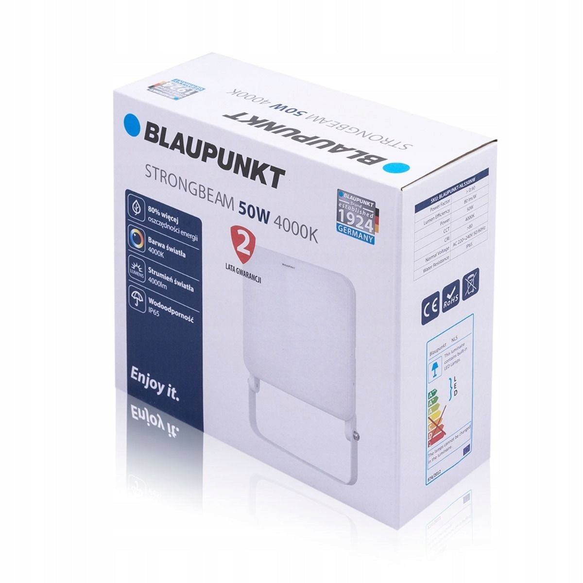 BLAUPUNKT LED Floodlight 50W IP65 - 4000lm, 4000K Natural White Packaging status original